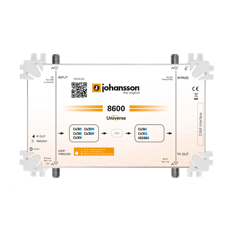 Johansson Universe 8600 DVB-T transzmodulátor és IP streamer